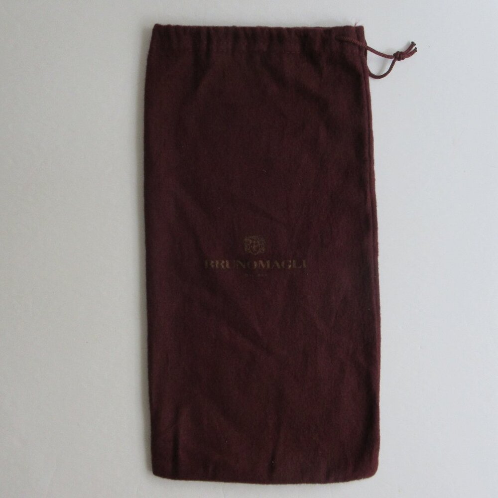 Bruno Magli Designer Flannel Dust Bag 14" x 7" Drawstring Maroon Red